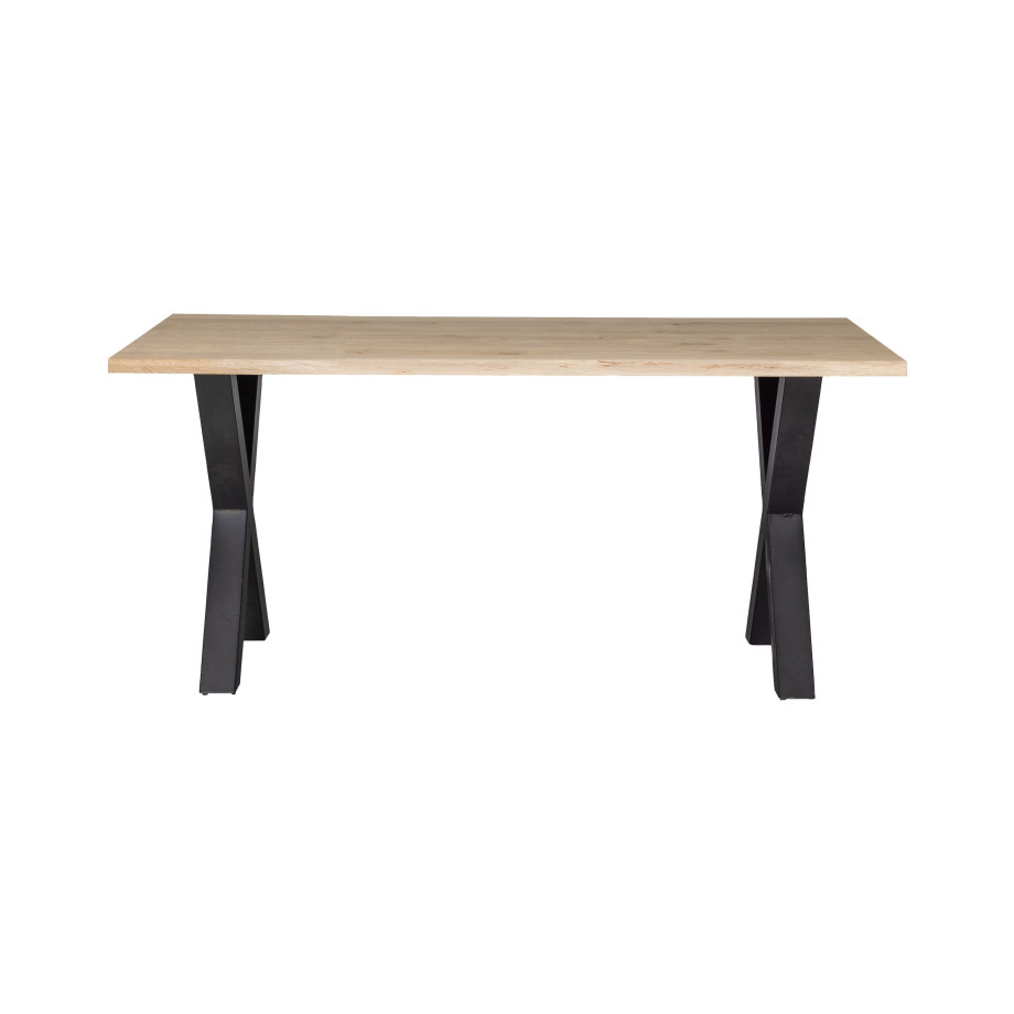 WOOOD Boomstam Eettafel 'Tablo' met X-poot, 160 x 90cm afbeelding 1