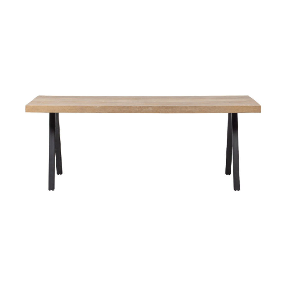 WOOOD Eettafel 'Tablo' Mangohout, met 2-standen poot, 180 x 90cm afbeelding 