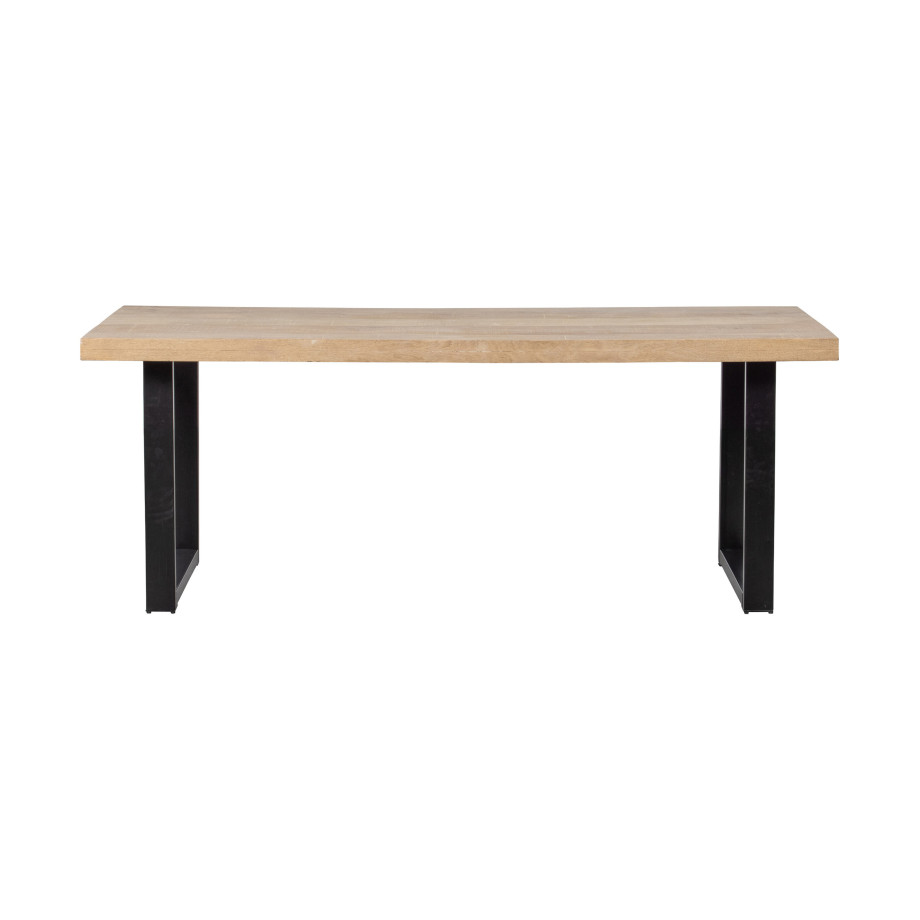 WOOOD Eettafel 'Tablo' Mangohout, met U-poot, 180 x 90cm afbeelding 