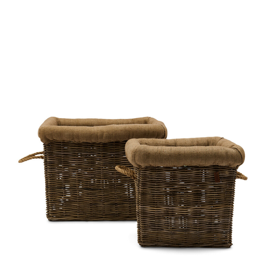 Rivièra Maison Mand 'Rustic Rattan Log' Rattan Pitriet, Set van 2 stuks afbeelding 1