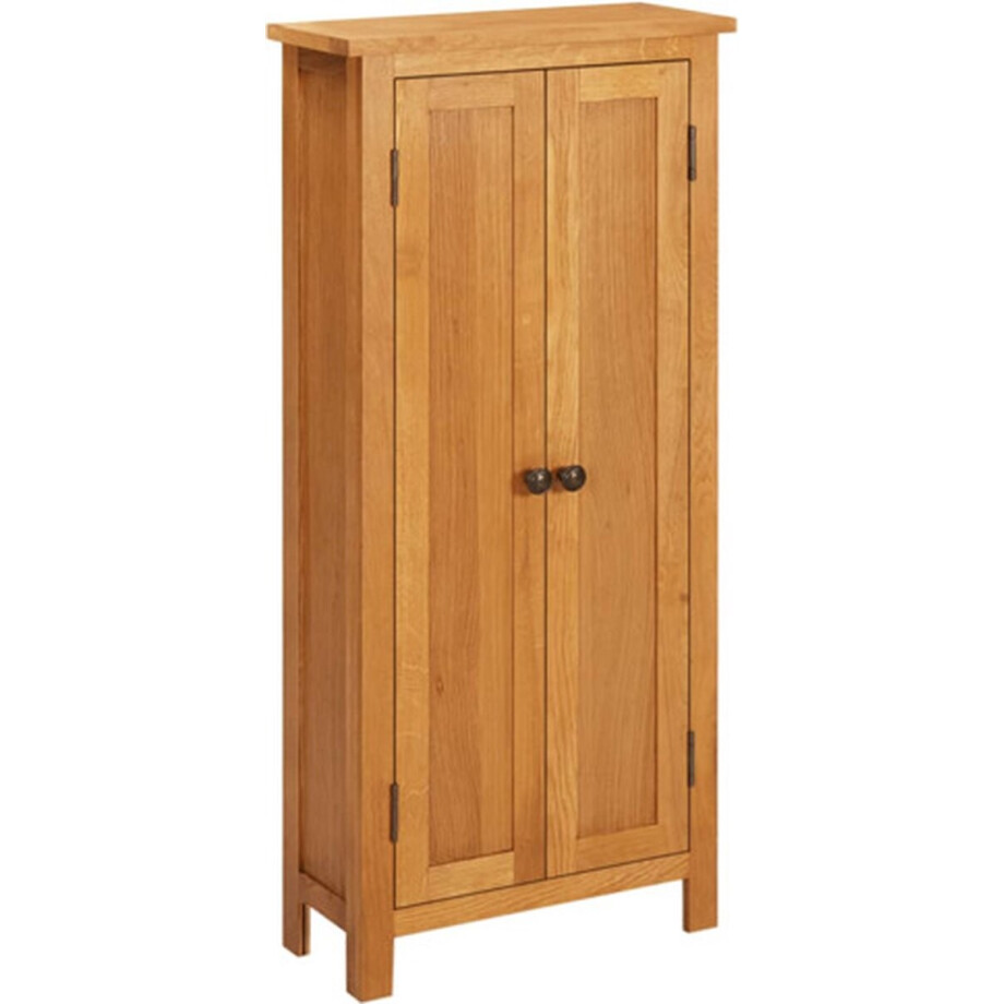 vidaXL - Opbergkast - 50x22x110 - cm - massief - eikenhout vidaXL - Opbergkast - 50x22x110 - cm - massief - eikenhout afbeelding 1