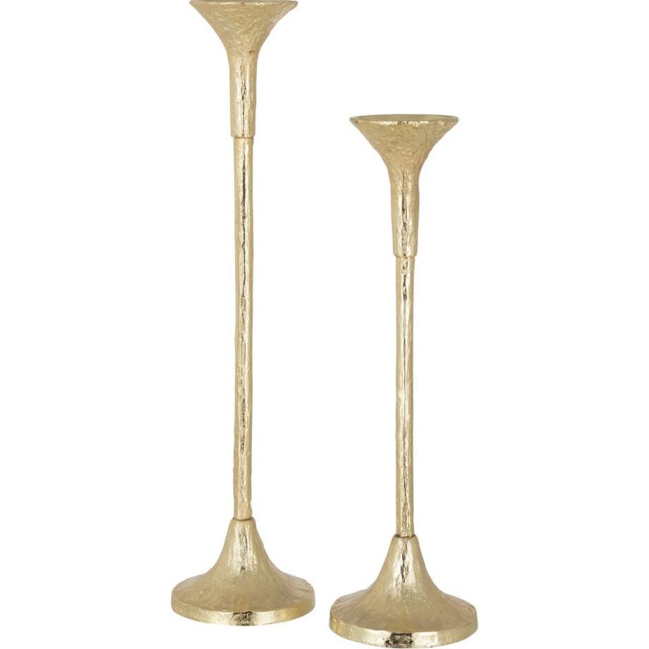 J-Line kandelaar Marie - aluminium - goud - 2 stuks J-Line kandelaar Marie - aluminium - goud - 2 stuks afbeelding 1