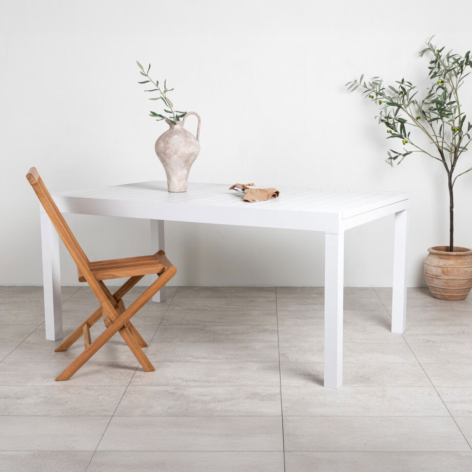 Nohr Uitschuifbare Tuintafel 'Tion' 160/240 x 100cm, kleur Wit afbeelding 1