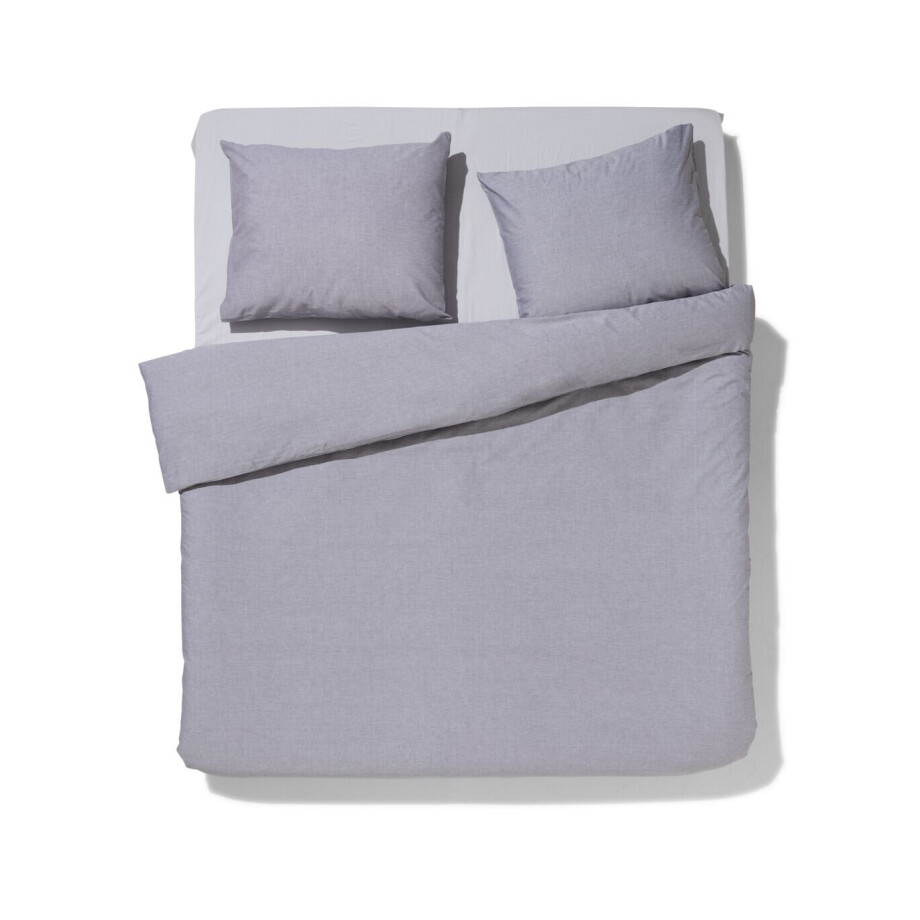 HEMA HEMA Dekbedovertrek 240x200/220cm Chambray Lichtgrijs (lichtgrijs) afbeelding 1