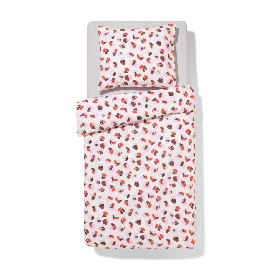HEMA HEMA Dekbedovertrek 140x200/220cm Zacht Katoen Bloemen (roze) afbeelding 1