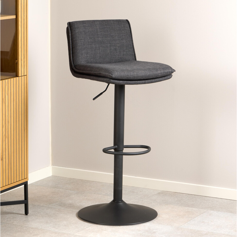 Bendt Draaibare Barkruk 'Ulysses' kleur Donkergrijs (zithoogte 68-89cm) afbeelding 1