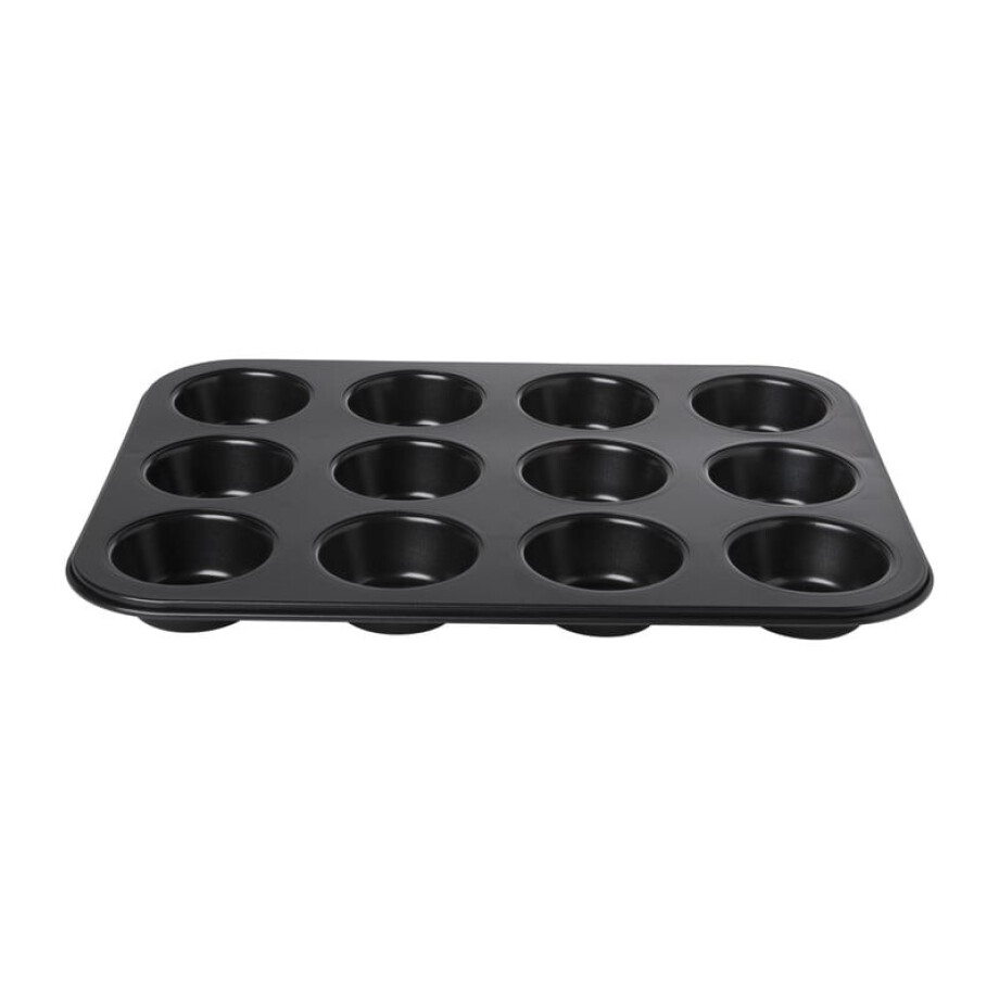 Cupcake bakvorm - zwart - 12 cups Cupcake bakvorm - zwart - 12 cups afbeelding