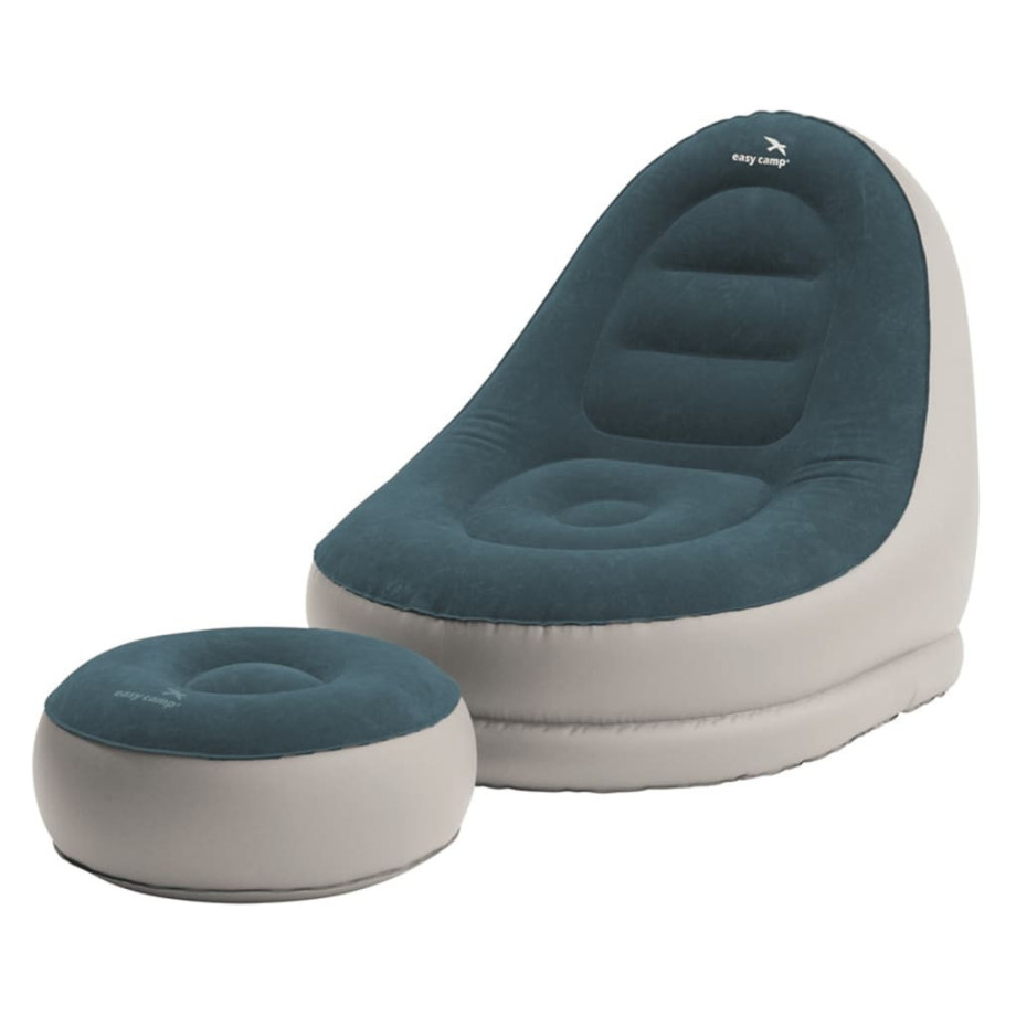 Easy Camp Opblaasloungeset Comfy staalgrijs en blauw afbeelding 1