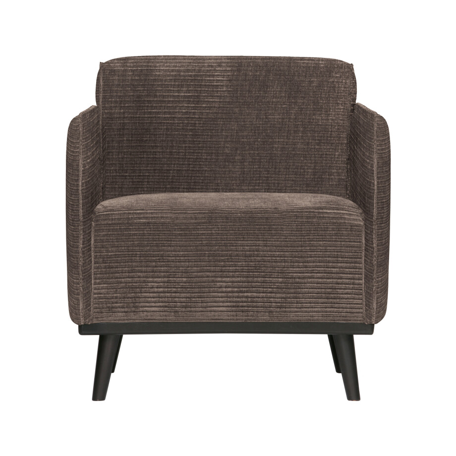 WOOOD Fauteuil 'Statement' Met Armleuning, Rib, kleur Taupe WOOOD Fauteuil 'Statement' Met Armleuning, Rib, kleur Taupe afbeelding 1