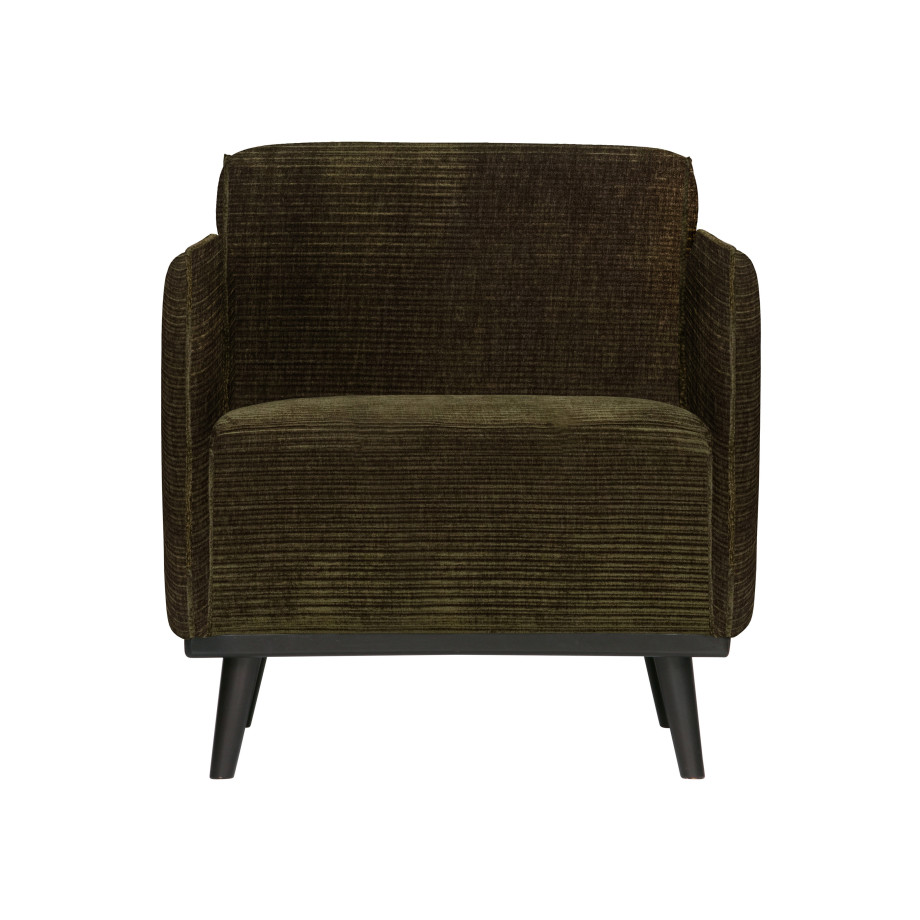 BePureHome Fauteuil 'Statement' Met Armleuning, Rib, kleur Warm Groen afbeelding 1