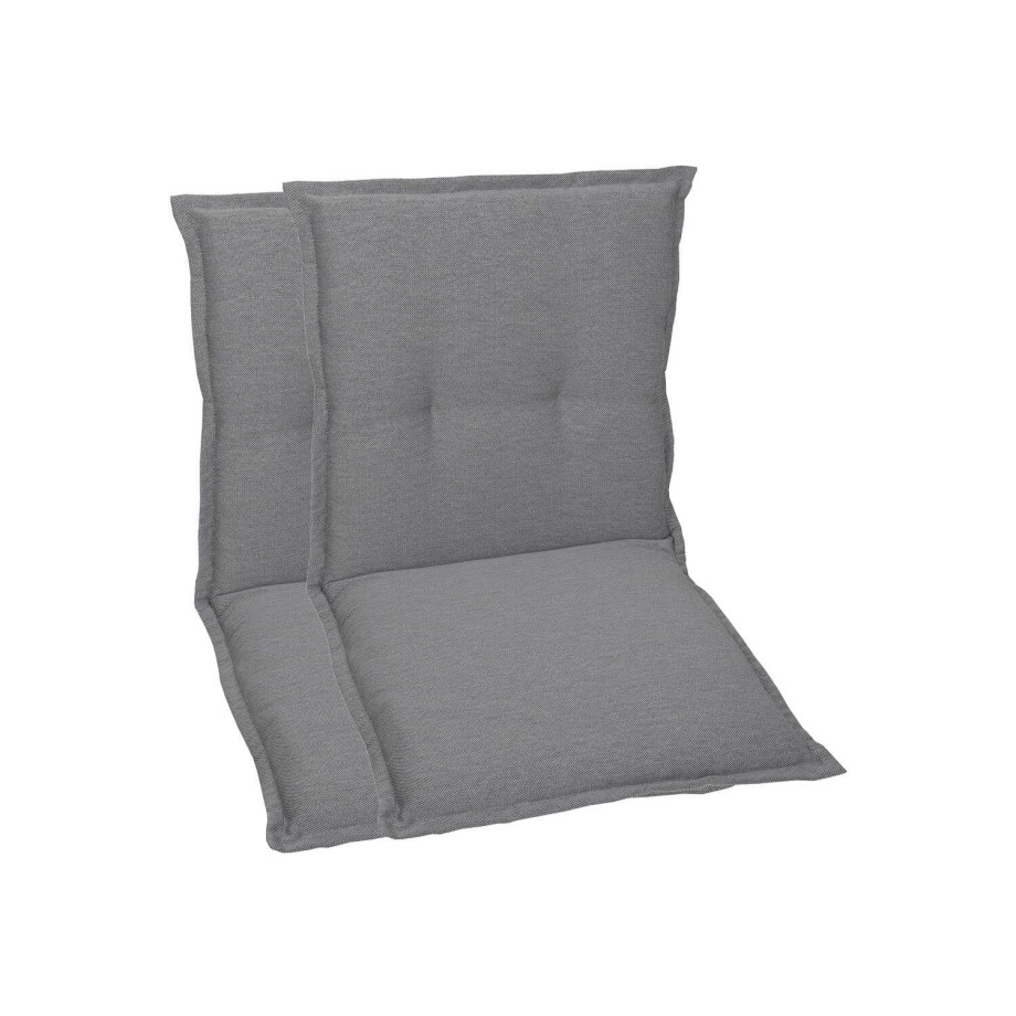 GO-DE Textil Tuinkussen (Stoelkussens voor stoelen met een lage rugleuning, Grijs) afbeelding 1
