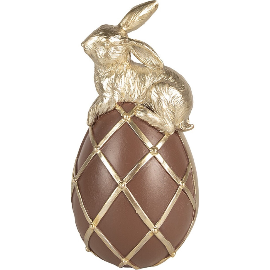 Clayre & Eef Decoratie Beeld Konijn 20 cm Bruin Polyresin afbeelding 1
