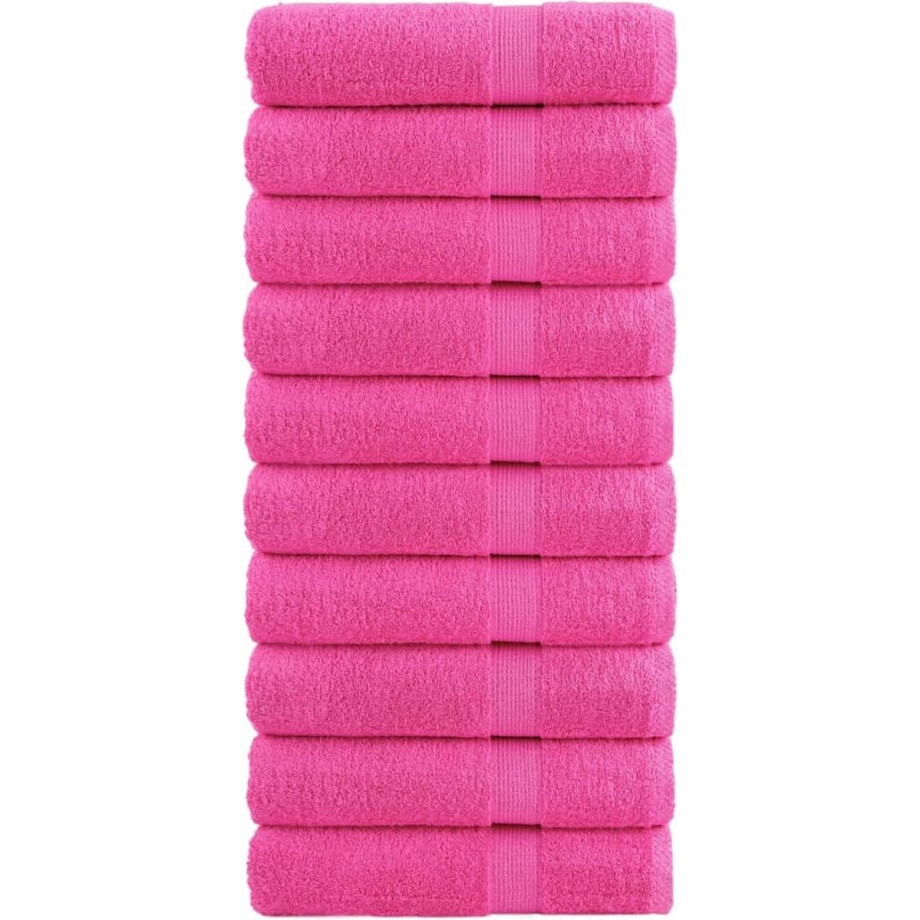 vidaXL - Badhanddoeken - SOLUND - 10 - st - 600 - g/m² - 70x140 - cm - roze vidaXL - Badhanddoeken - SOLUND - 10 - st - 600 - g/m² - 70x140 - cm - roze afbeelding 1
