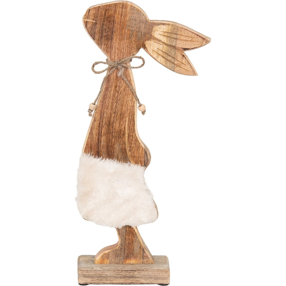 Clayre & Eef Beeld Konijn 18x6x40 cm Bruin Wit Hout Clayre & Eef Beeld Konijn 18x6x40 cm Bruin Wit Hout afbeelding 1