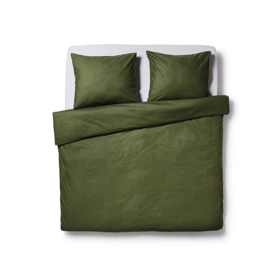 HEMA HEMA Dekbedovertrek 240x200/220cm Zacht Katoen Mosgroen (groen) HEMA HEMA Dekbedovertrek 240x200/220cm Zacht Katoen Mosgroen (groen) afbeelding 1