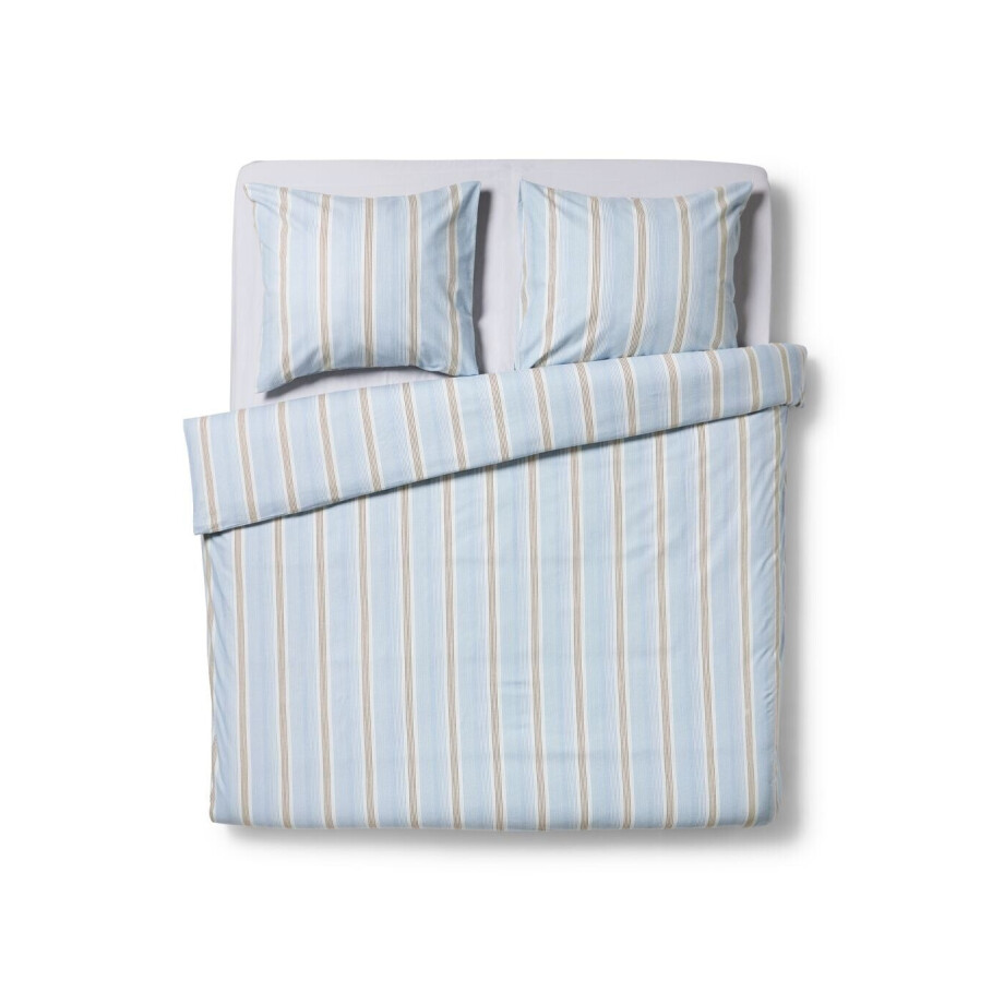 HEMA HEMA Dekbedovertrek 200x200/220cm Flanel Strepen Blauw (blauw) afbeelding 1