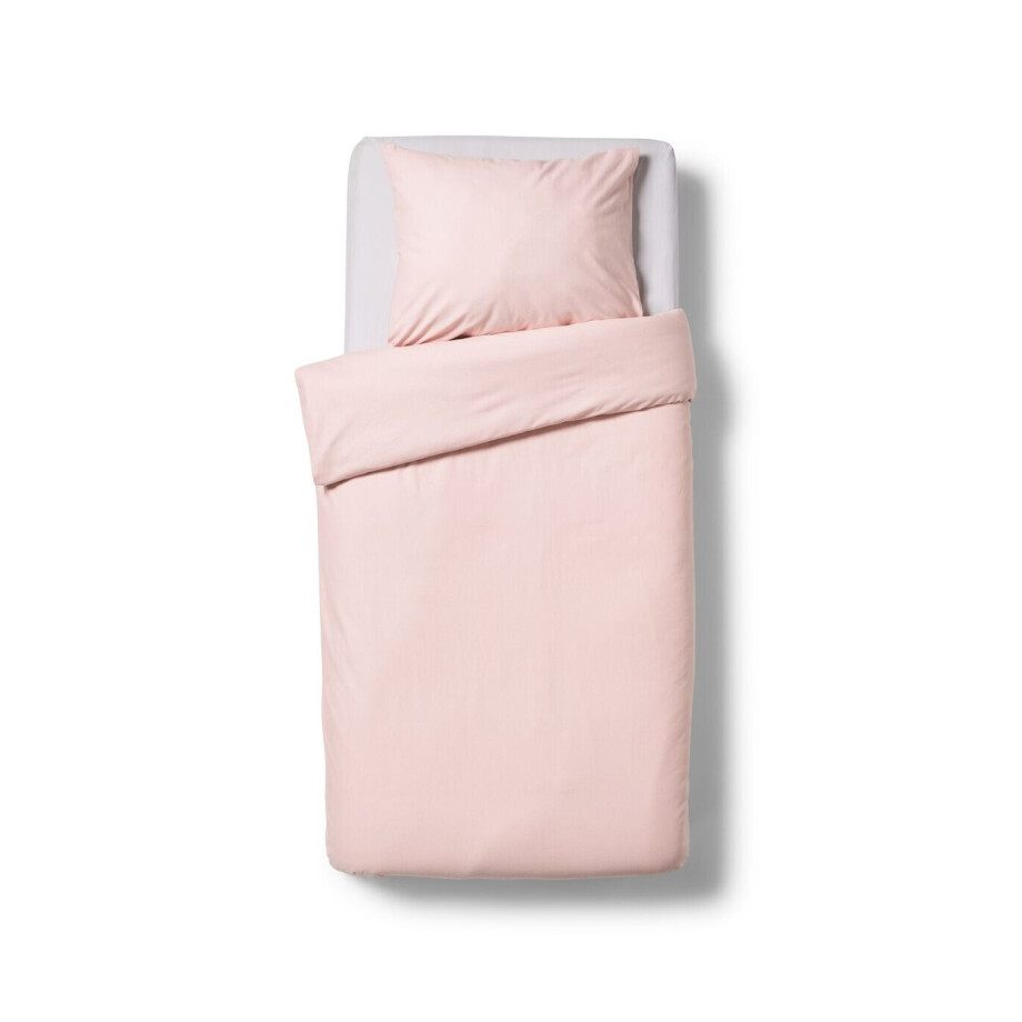 HEMA HEMA Dekbedovertrek 140x200/220cm Flanel Lijnen Roze (roze) afbeelding 1