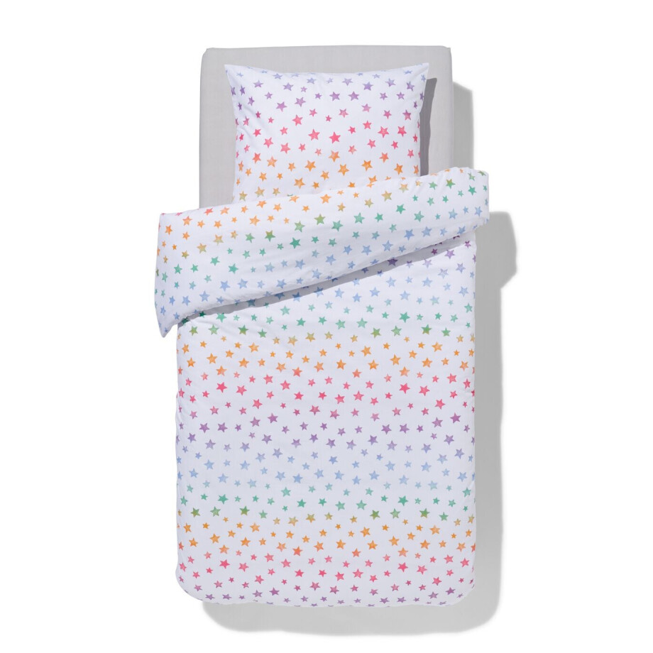 HEMA HEMA Kinder Dekbedovertrek Zacht Katoen 140x200 Sterren (multi) afbeelding 1