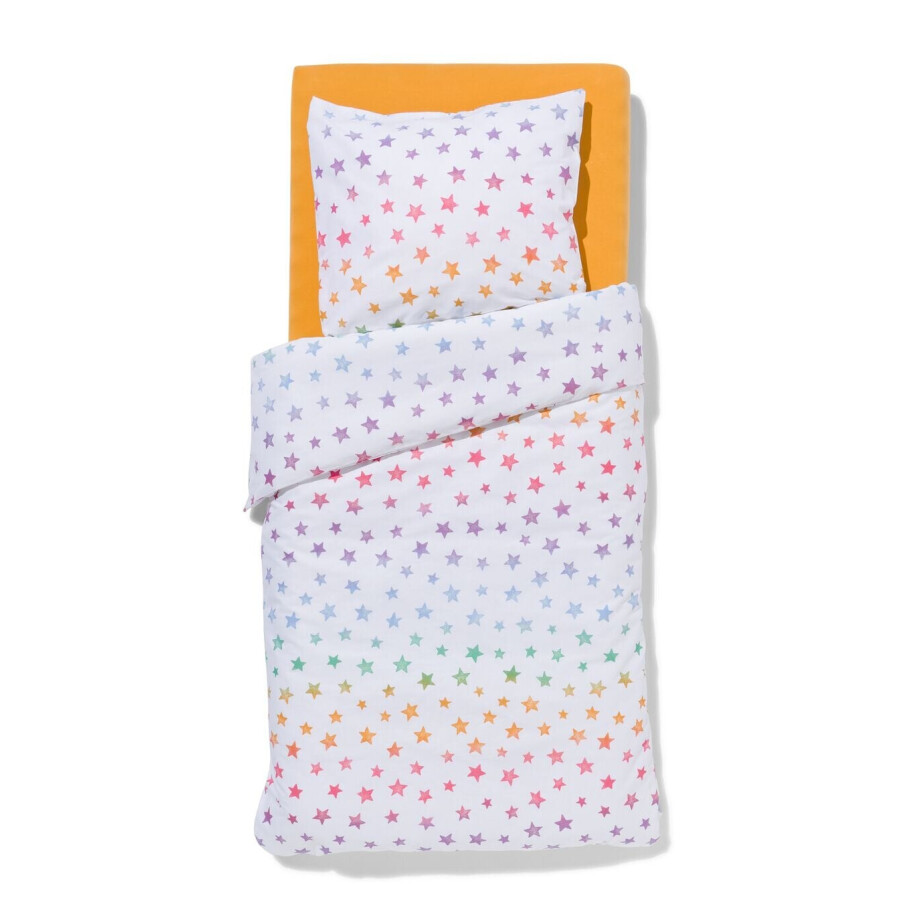 HEMA HEMA Peuterdekbedovertrek 120x150cm Zacht Katoen Sterren (multi) afbeelding 1