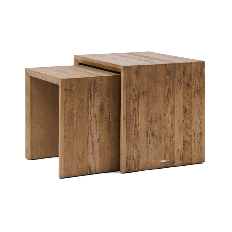 Rivièra Maison Bijzettafel 'Sant Mateu' Eikenhout, Set van 2 stuks Rivièra Maison Bijzettafel 'Sant Mateu' Eikenhout, Set van 2 stuks afbeelding