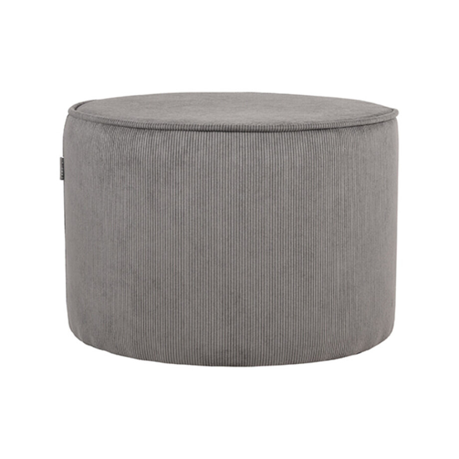 LABEL51 Poef 'Tibo' Rib, kleur Grijs LABEL51 Poef 'Tibo' Rib, kleur Grijs afbeelding 1