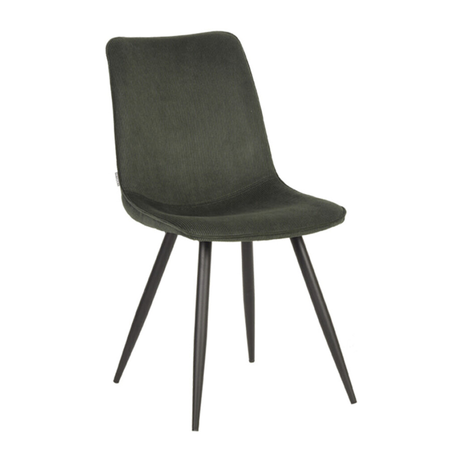 LABEL51 Eetkamerstoel 'Jort' Rib, kleur Army Green afbeelding 1