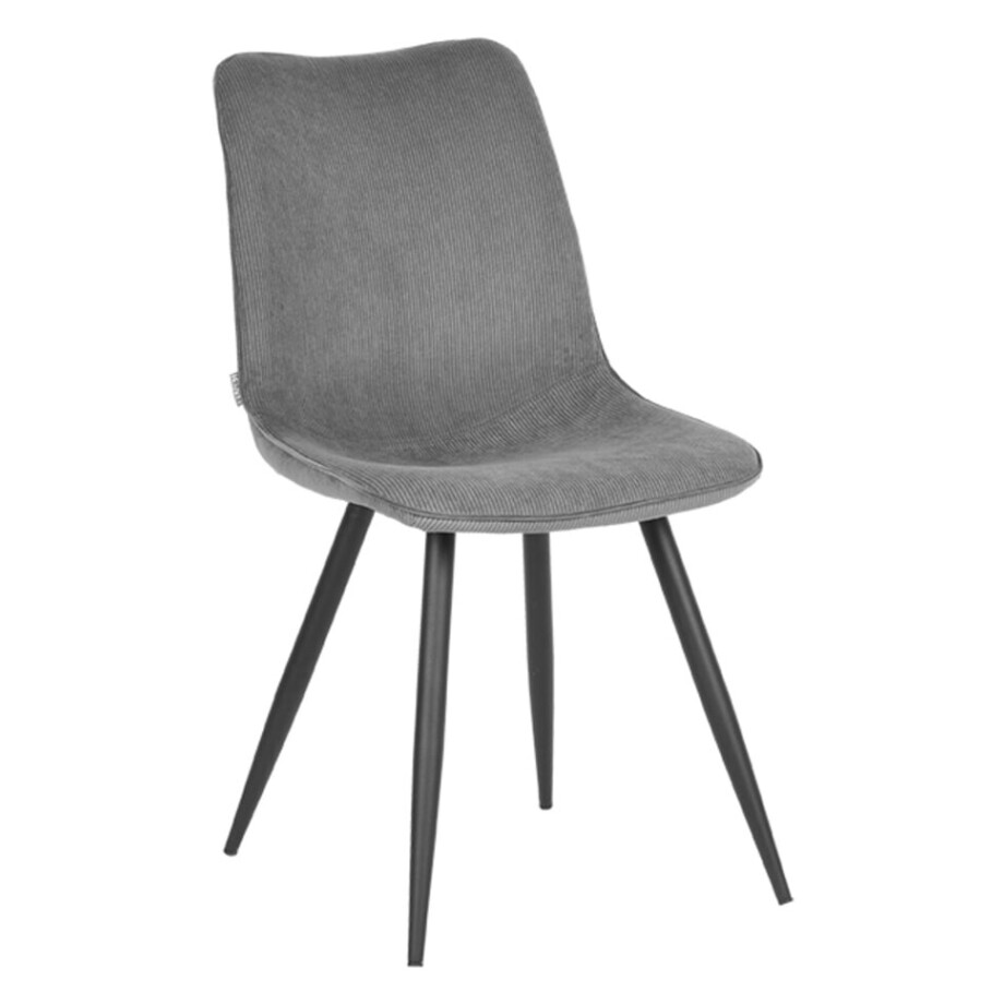 LABEL51 Eetkamerstoel 'Jort' Rib, kleur Grijs LABEL51 Eetkamerstoel 'Jort' Rib, kleur Grijs afbeelding 1