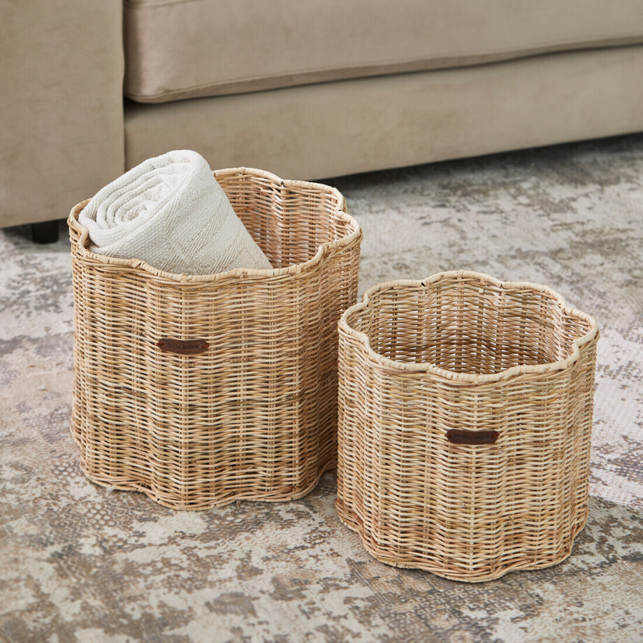 Rivièra Maison Mand 'Rustic Rattan Blossom' Rattan Pitriet, Set van 2 stuks afbeelding 1