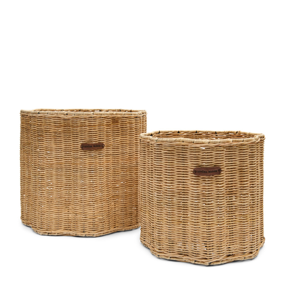 Manden Rustic Rattan Blossom, 2 stuks afbeelding 1