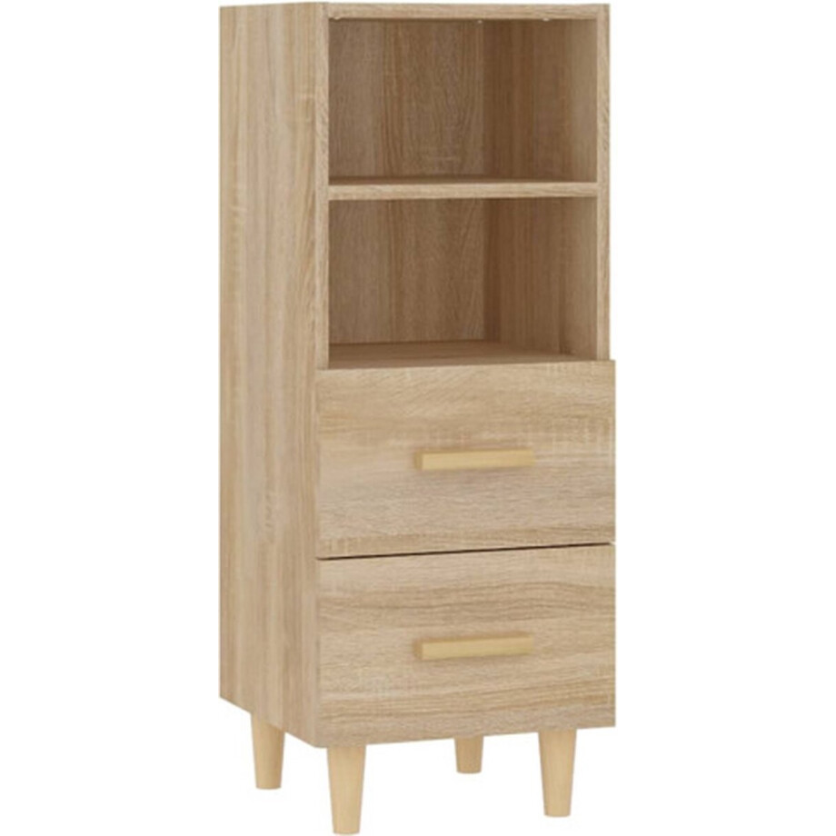 vidaXL - Dressoir - 34,5x34x90 - cm - bewerkt - hout - sonoma - eikenkleurig vidaXL - Dressoir - 34,5x34x90 - cm - bewerkt - hout - sonoma - eikenkleurig afbeelding 1