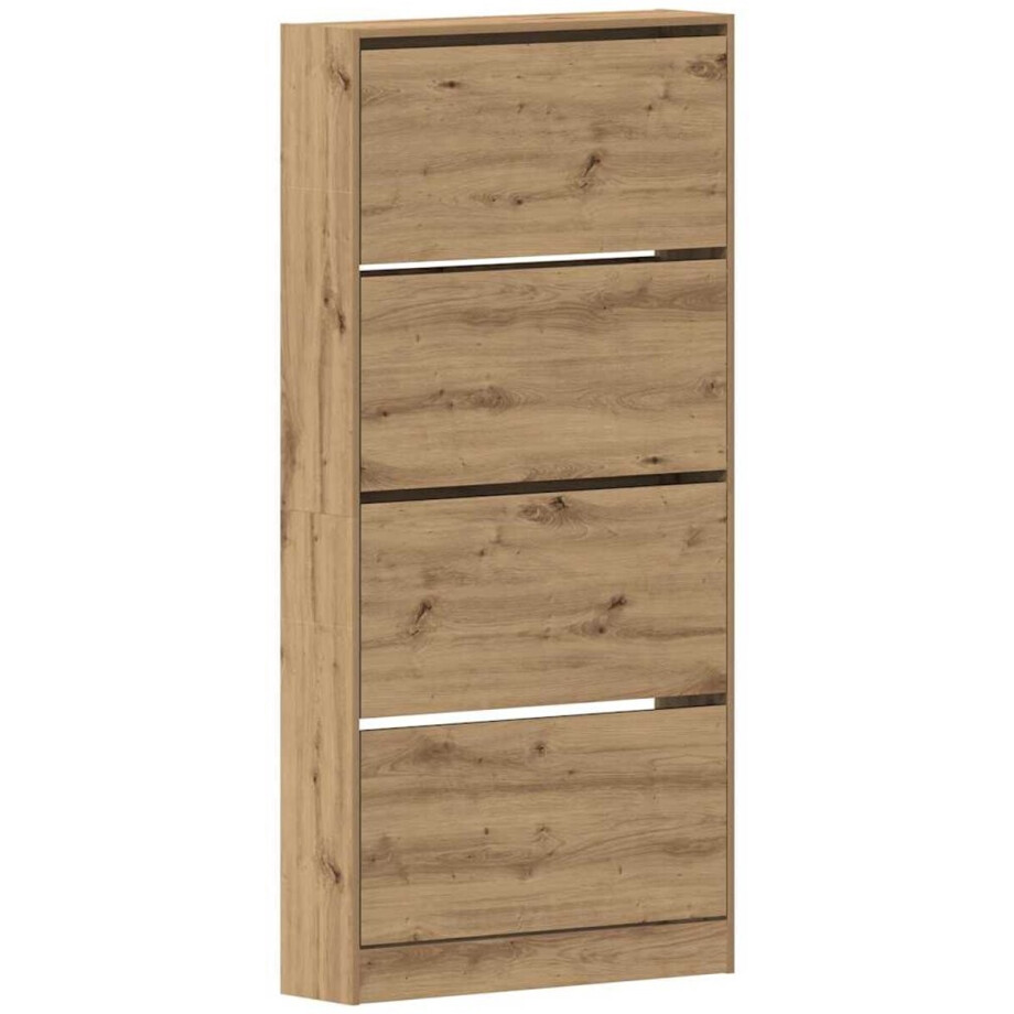 vidaXL - Schoenenkast - 80 - x - 21 - x - 163,5 - cm - Bewerkt - hout - Artisan - Eiken afbeelding 1