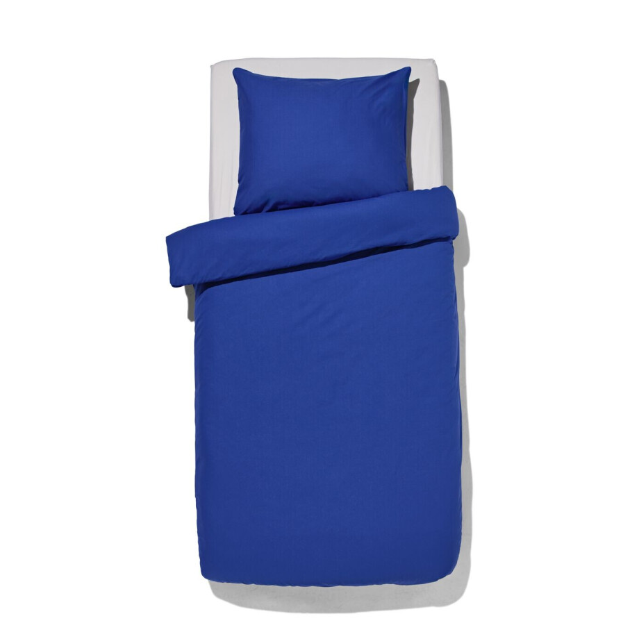 HEMA HEMA Dekbedovertrek 140x200/220cm Zacht Katoen Kobaltblauw (kobaltblauw) afbeelding 1