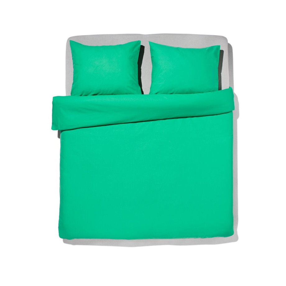 HEMA HEMA Dekbedovertrek 200x200/220cm Zacht Katoen Groen (felgroen) HEMA HEMA Dekbedovertrek 200x200/220cm Zacht Katoen Groen (felgroen) afbeelding 1