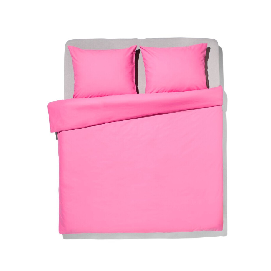 HEMA HEMA Dekbedovertrek 200x200/220cm Zacht Katoen Felroze (felroze) HEMA HEMA Dekbedovertrek 200x200/220cm Zacht Katoen Felroze (felroze) afbeelding 1