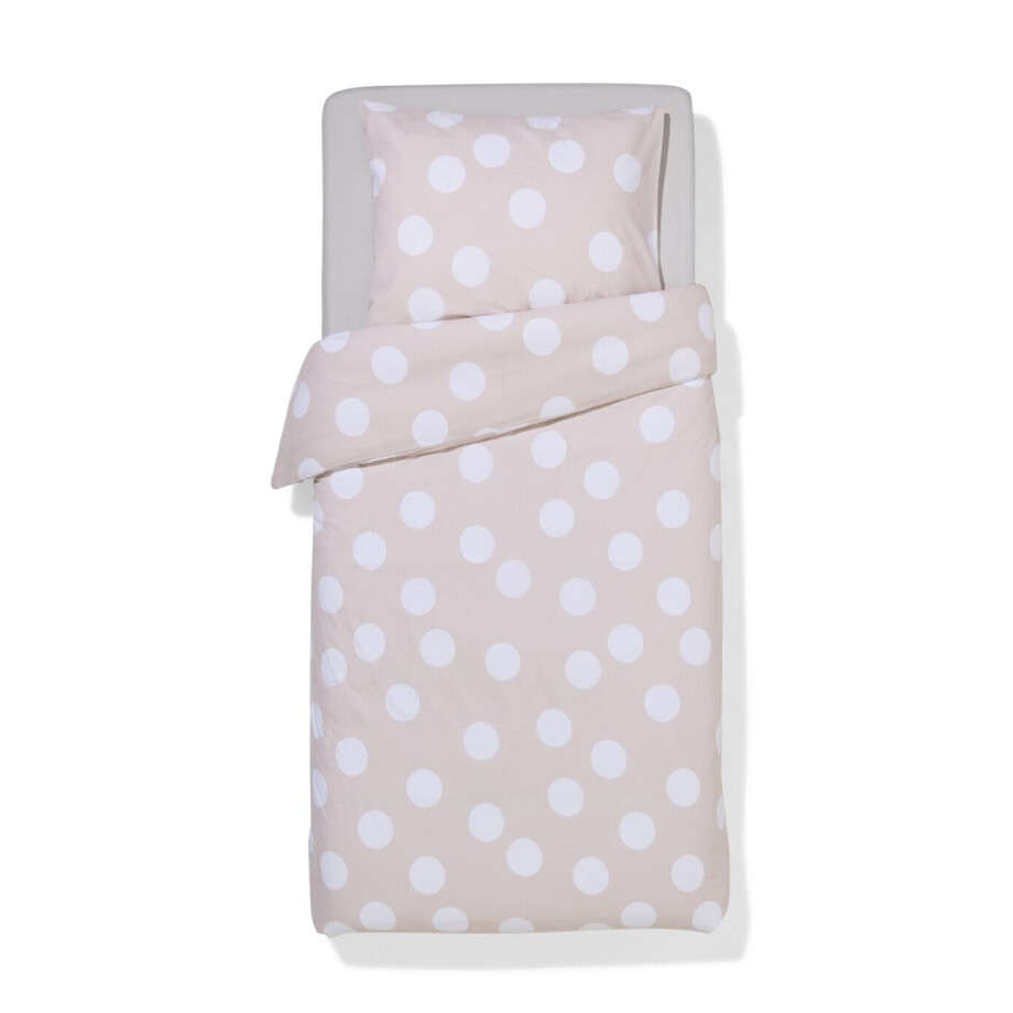 HEMA HEMA Dekbedovertrek 140x200/220cm Zacht Katoen Stippen Beige (beige) afbeelding 1