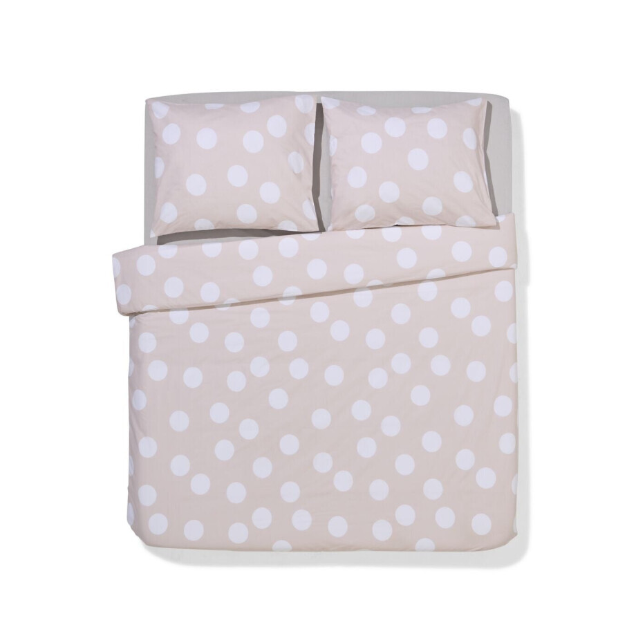 HEMA HEMA Dekbedovertrek 240x200/220cm Zacht Katoen Stippen Beige (beige) HEMA HEMA Dekbedovertrek 240x200/220cm Zacht Katoen Stippen Beige (beige) afbeelding 1