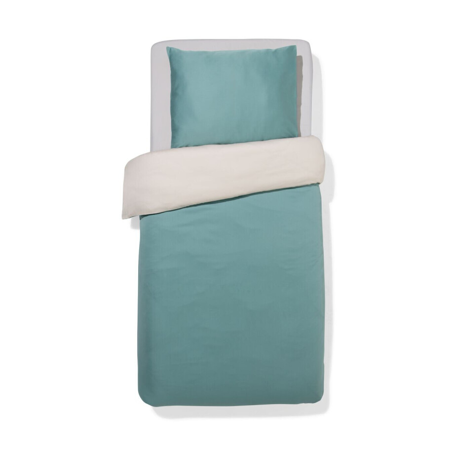 HEMA HEMA Dekbedovertrek 140x200/220cm Satijn Groen (groen) afbeelding 1