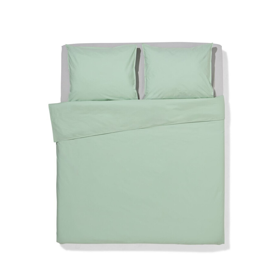 HEMA HEMA Dekbedovertrek 200x200/220cm Percal Lichtgroen (groen) afbeelding 1