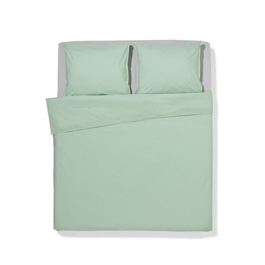 HEMA HEMA Dekbedovertrek 200x200/220cm Hotel Katoen Percal Lichtgroen (groen) afbeelding 1