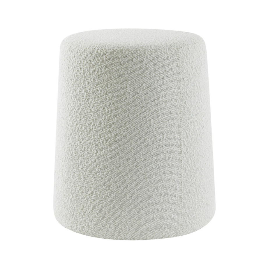 Light & Living Poef 'Lauryn' Bouclé Ø39cm, kleur Crème afbeelding 1