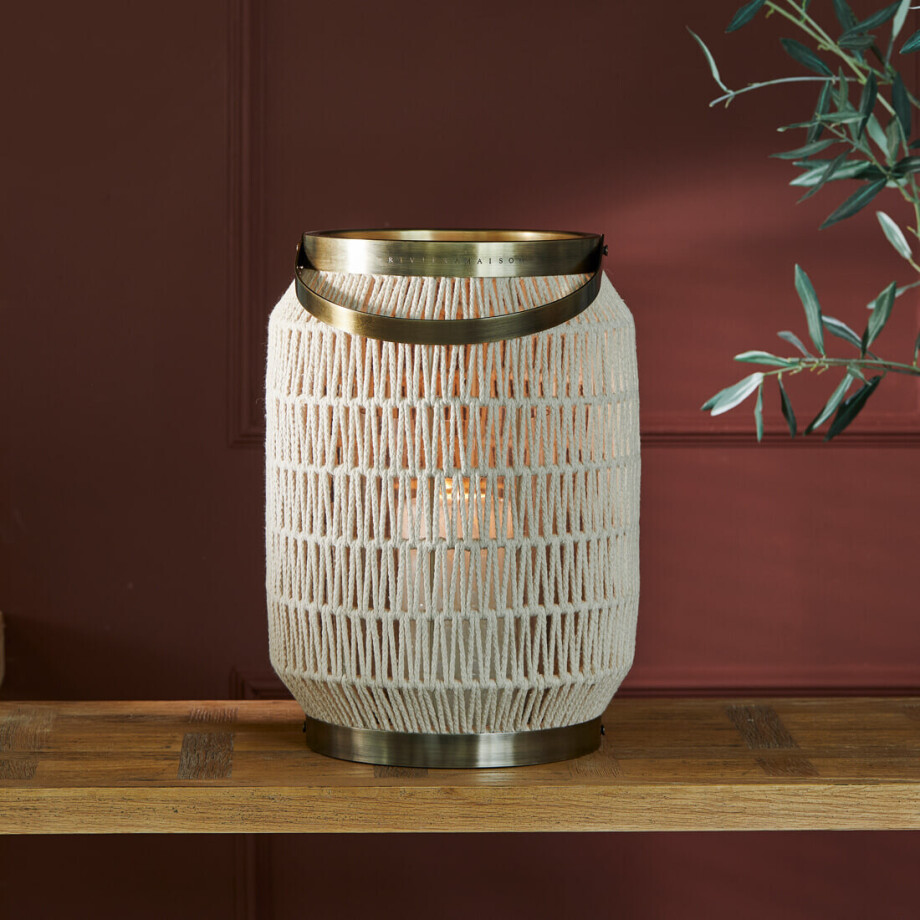 Rivièra Maison Windlicht 'San José' Katoenen touw, 56cm afbeelding 1