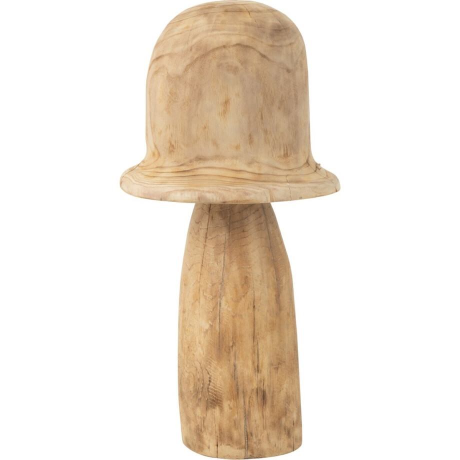 J-Line decoratie Paddenstoel Stolp - hout - naturel - large afbeelding 1