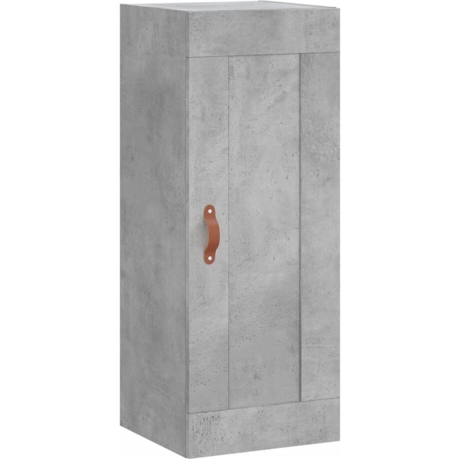 vidaXL - Wandkast - 34,5x34x90 - cm - bewerkt - hout - betongrijs afbeelding 1