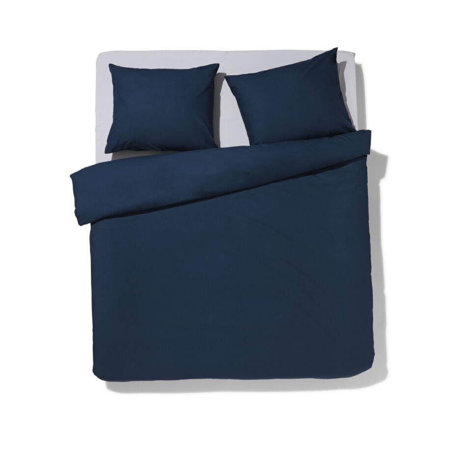 HEMA HEMA Dekbedovertrek 200x200/220cm Zacht Katoen Donkerblauw (blauw) afbeelding 1