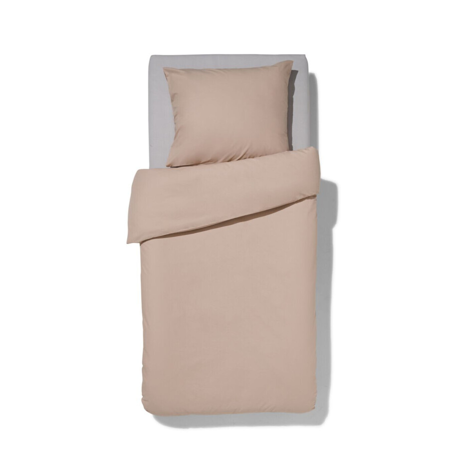 HEMA HEMA Dekbedovertrek 140x200/220cm Zacht Katoen Taupe (taupe) afbeelding 1