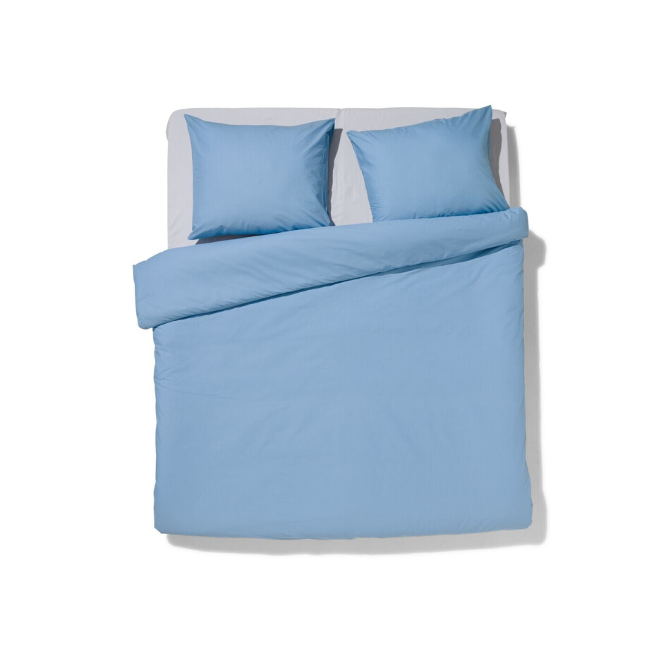 HEMA HEMA Dekbedovertrek 200x200/220cm Zacht Katoen Ijsblauw (lichtblauw) afbeelding 1