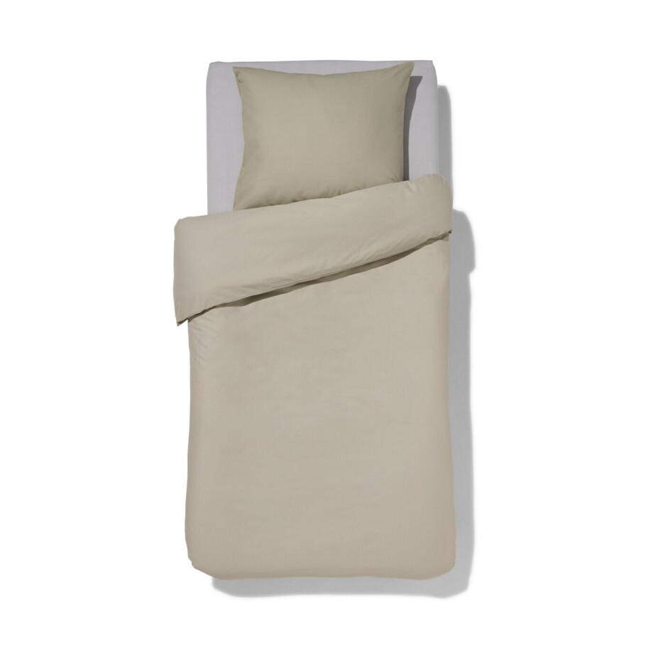 HEMA HEMA Dekbedovertrek 140x200/220cm Zacht Katoen Grijs Groen (groen) afbeelding 1