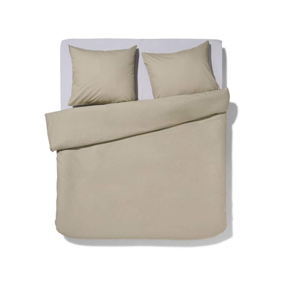 HEMA HEMA Dekbedovertrek 240x200/220cm Zacht Katoen Grijs Groen (groen) afbeelding 1