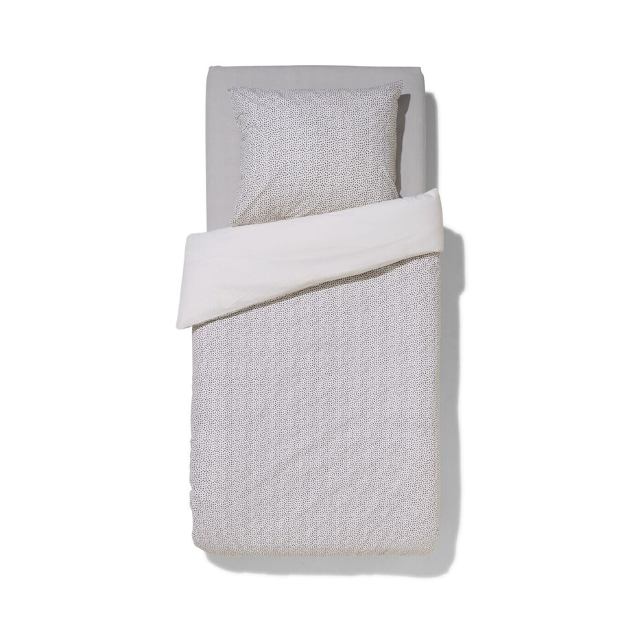 HEMA HEMA Dekbedovertrek 140x200/220cm Zacht Katoen Stipjes (wit) afbeelding 1