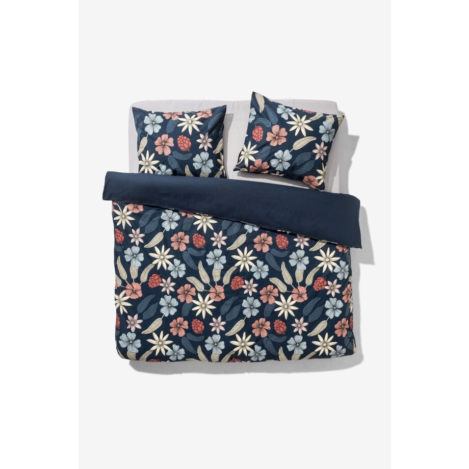 HEMA HEMA Dekbedovertrek 200x200/220cm Zacht Katoen Bloemen Blauw (blauw) HEMA HEMA Dekbedovertrek 200x200/220cm Zacht Katoen Bloemen Blauw (blauw) afbeelding 1